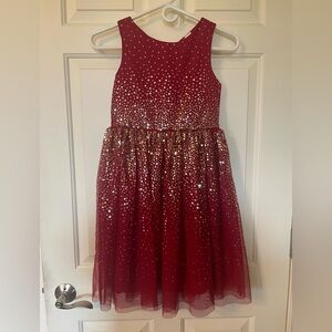 H&M Vibrant Red Dress with Gold Sequins